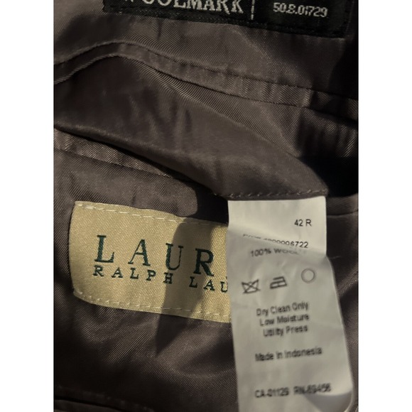 Lauren Ralph Lauren Adult Size 42R Blazer Jacket 100% Wool Dark Gray Sports Coat - Picture 12 of 12